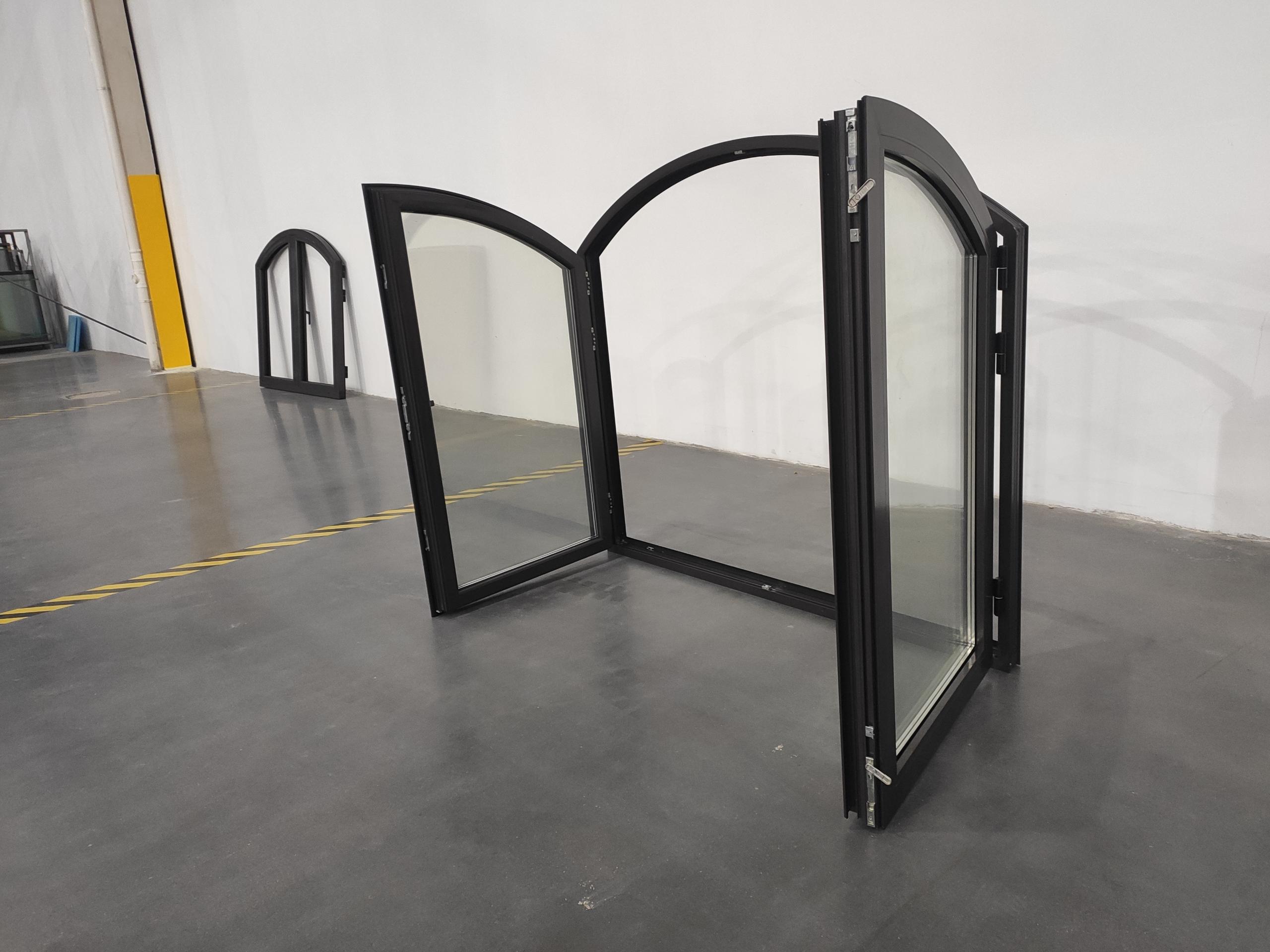 Modern Half Casement Window Swing Open Style Aluminum Alloy Frame Stainless Steel Screen for Villas NFRC/NOA Good Waterproof