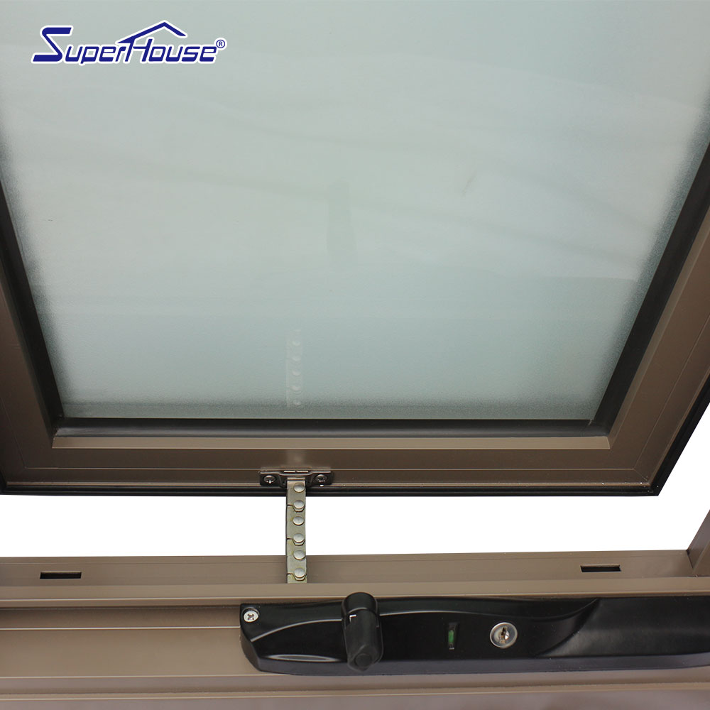 AS2047 Certified Thermal Break Aluminum Chain Winder Awning Window Frosted Privacy Glass for Australian Residential House