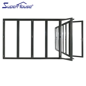 Factory Exterior Soundproof Hurricane Proof Thermal Break Bi-fold Door