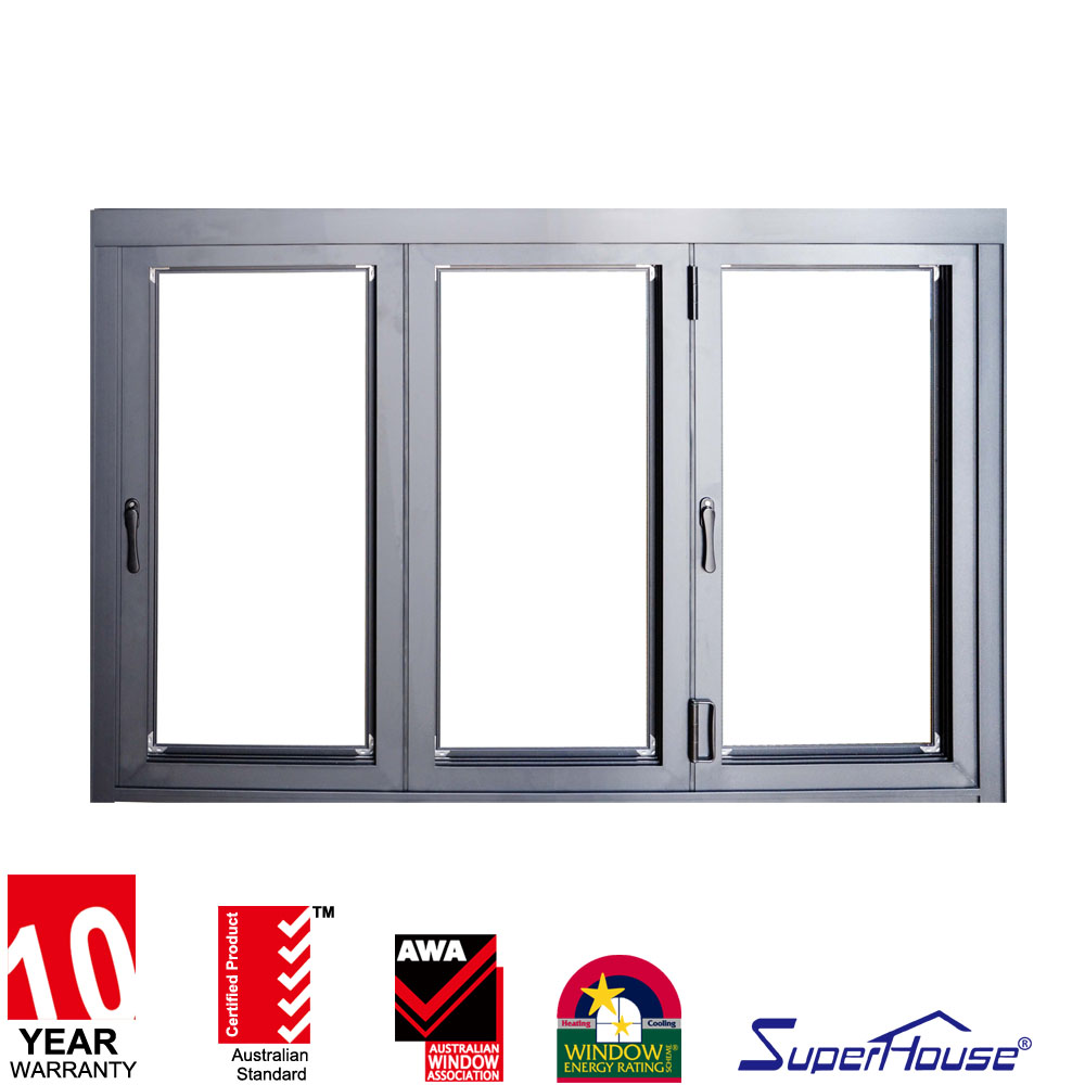 Australian Standard AS2047 Original Supplier Double Glazed Tempered Glass Aluminum Easily Fold Folding Window