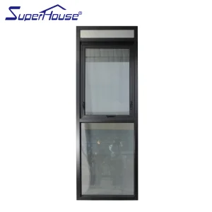 Superhouse Florida Approval Hurricane Impact Resistance Miami Dade With Louvers Tempered Glass Black Aluminum Window