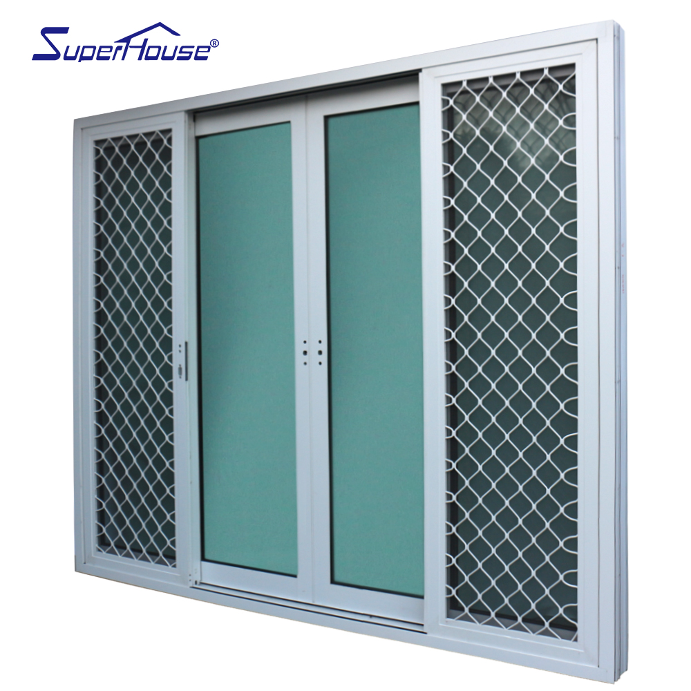 Superhouse NFRC White Outdoor Hurricane Proof Patio Impact Large Glass Exterior Balcony Thermal Break Aluminum Sliding Doors