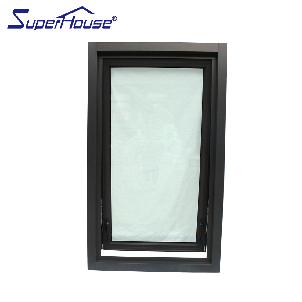 Modern Horizontal Double Glazed Aluminum Alloy Stainless Steel Mosquito Net Sash Manual Opening Style Aluminum Awning Window