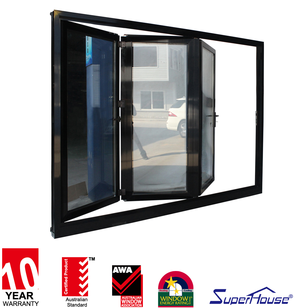 Superhouse Energy Efficient Custom Modern Design Soundproof Aluminum Bi-folding Door for Commerical Building Project