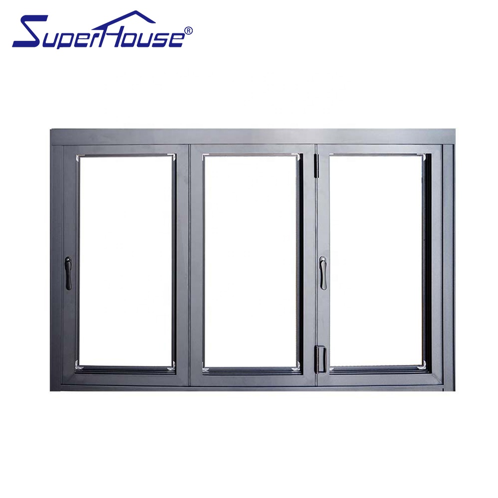 Commercial Restaurant Aluminum Folding Window Double Glazed Thermal Insulation Sound Proof Folding Insect Screen for Store Front