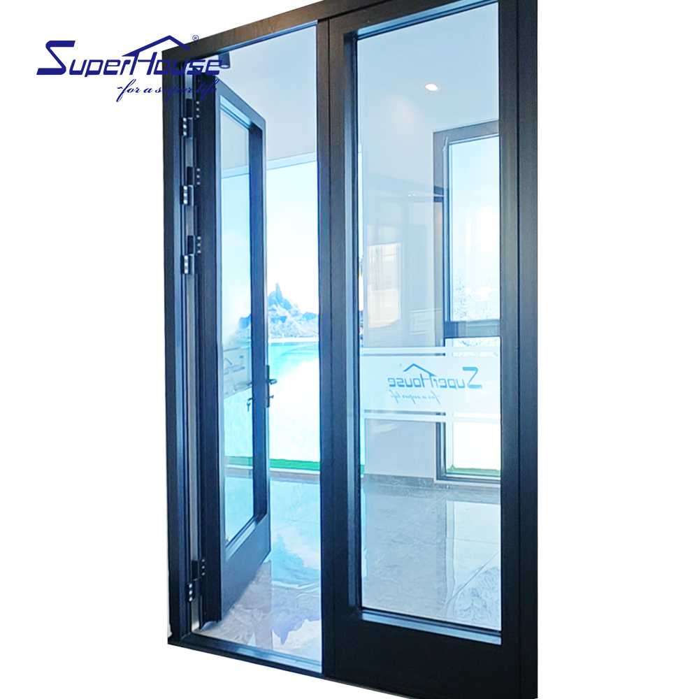 NOA Certified Miami Hurricane Proof Aluminum Casement Door Double Glazed Windproof Waterproof Interior Living Room Swing Door