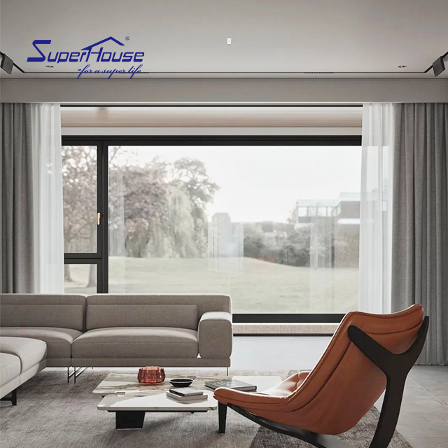 Residential Project Picture View Window Wall From Floor to Ceiling Custom-shape Fixed Window with Hurricane-rated Large Panel