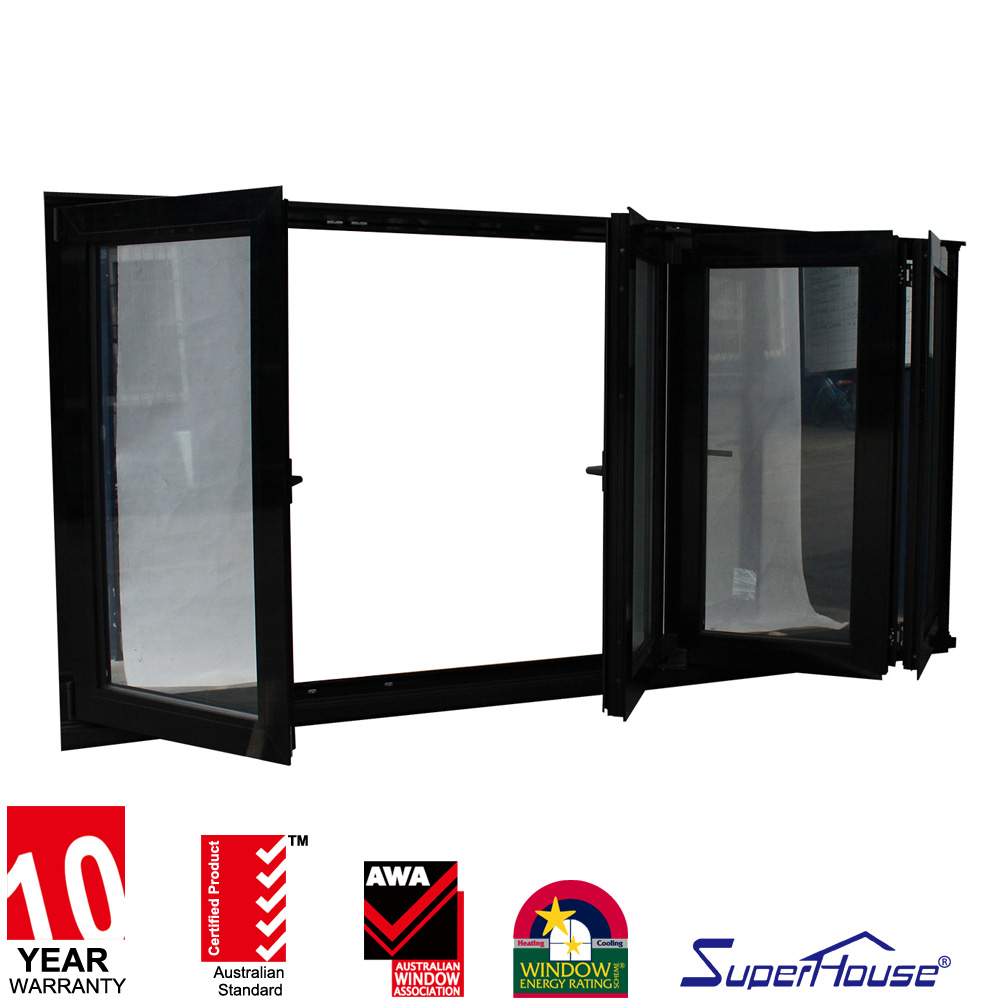 Premium Aluminum Alloy Folding Sliding Window Wall System for Balcony with Safety Tempered Glass and Multi Point Locking