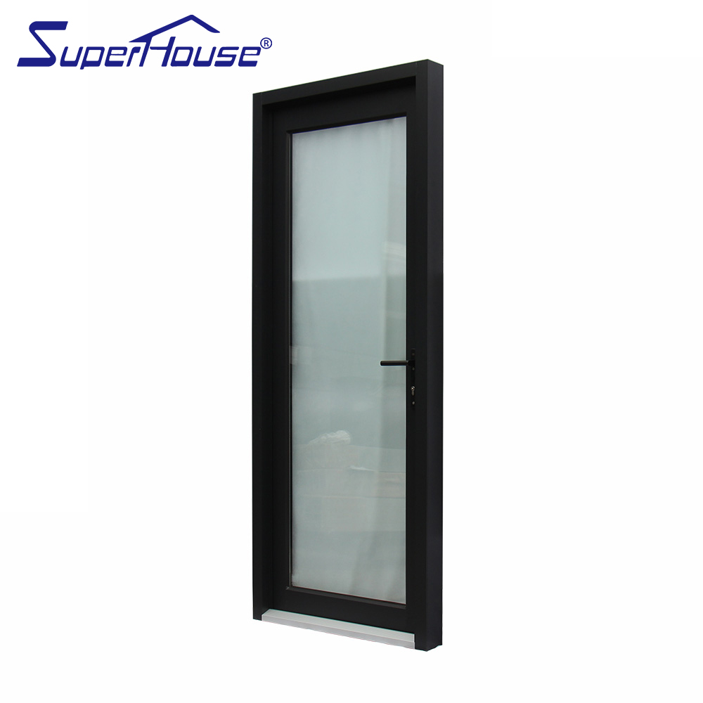 AS2047 Australian Standard Customized Black Color Aluminum Exterior French Doors With White Glass Hinged Front French Door