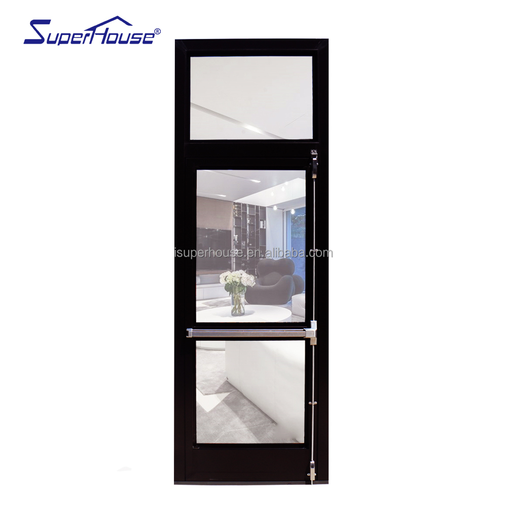 Commercial Building Can Be Adapted Automatic Alarm Device Aluminum Fire clear Glass Panic bar Escape Door