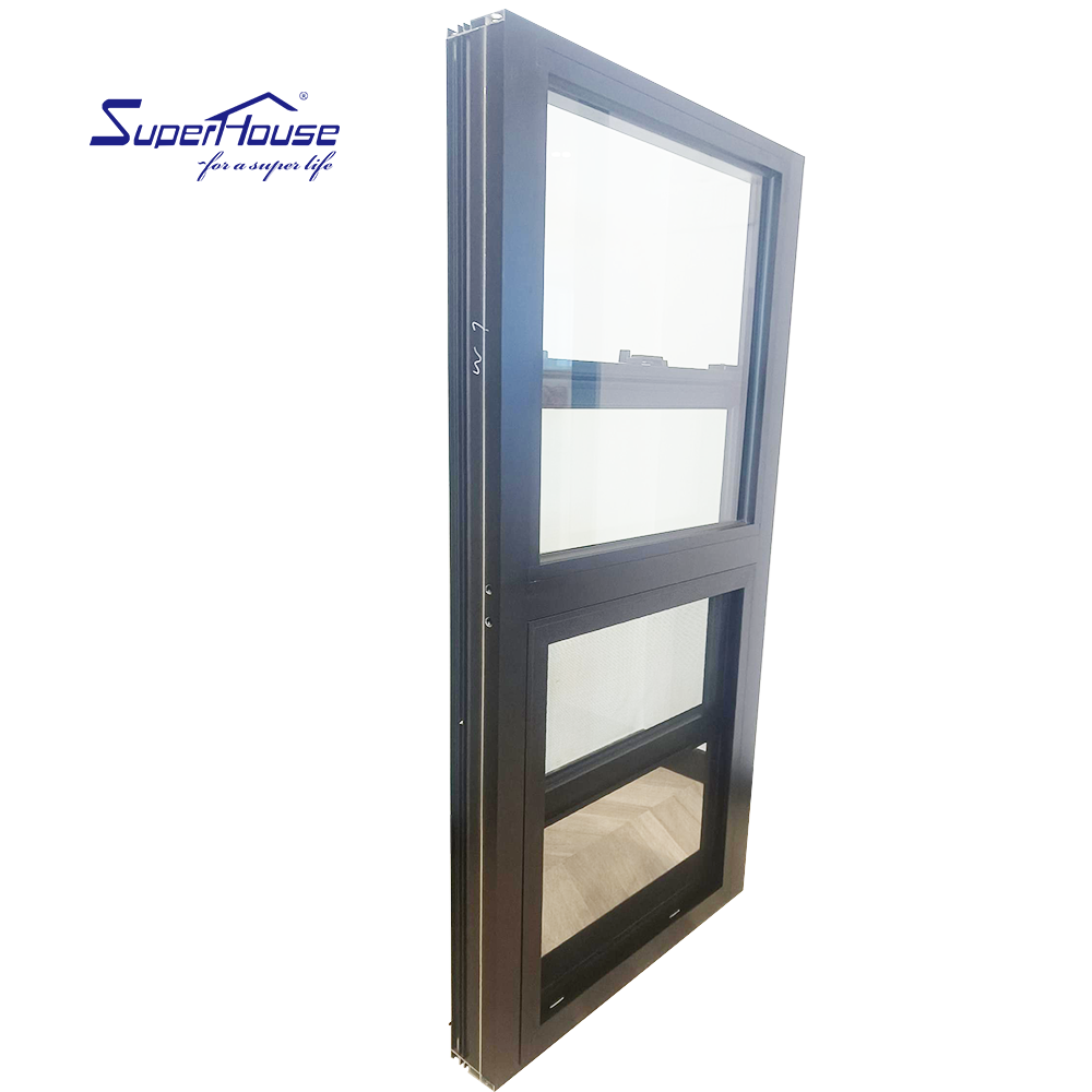 Superhouse  Aluminum Alloy Louver Single Hung Windows Durable Maintenance Excellent Sound Proofing Weather Resistance