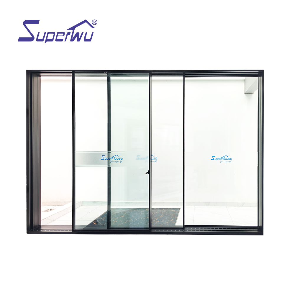 Superhouse Residential House Commercial Heavy Duty Thermal Break Automatic Sliding Door Aluminum Patio Tempered Glass Door