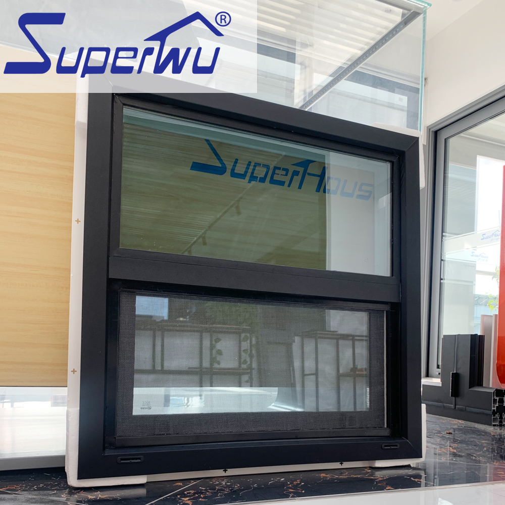 Aluminum Hung Windows Modern Vertical Sliding Design With Decorative Grids Single Hung windows
