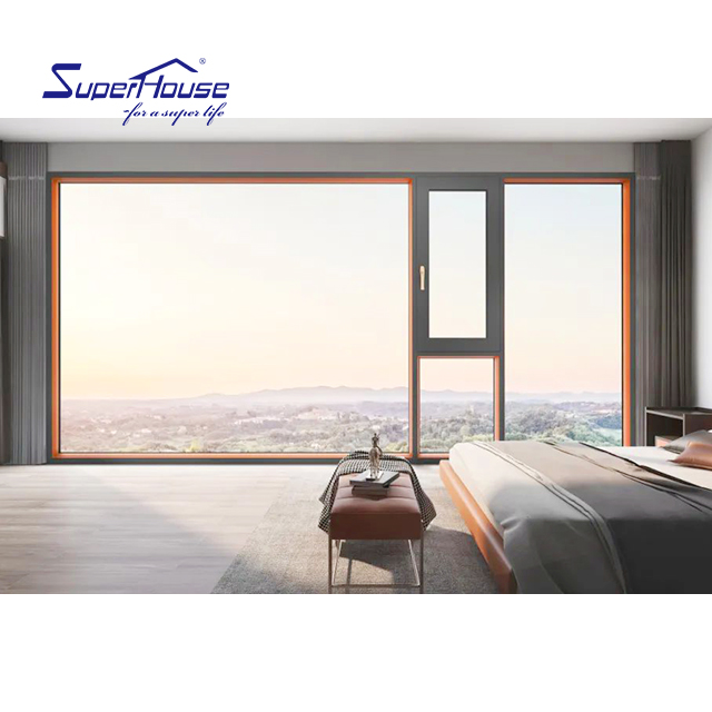 Minimalism Series Window Ultra Double Glass Aluminum Alloy Line Fixed Slimline Window Floor to Ceiling Windows