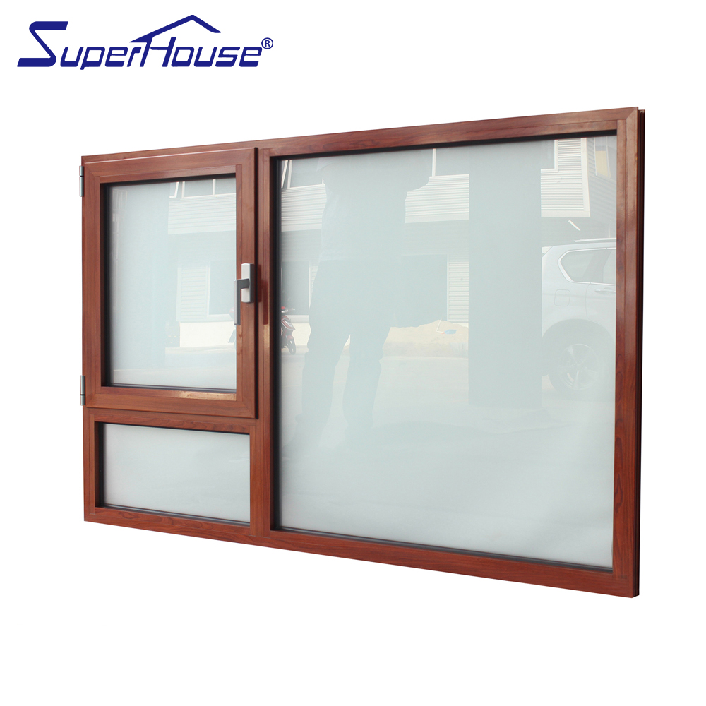 Superhouse Good Quality Waterproof Soundproof Double Tempered Glass Tilt and Turn Windows Inward Aluminum Tilt and Turn Window