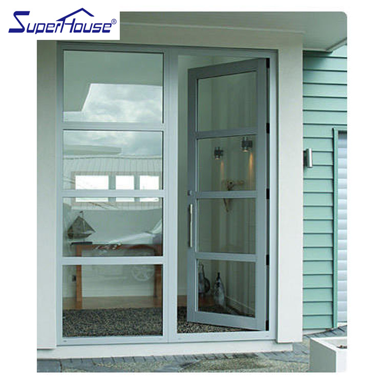 Top Grade Adaptive Face Recognition Smart Lock Aluminum Safety clear Tempered Glass Front Entrance French Door