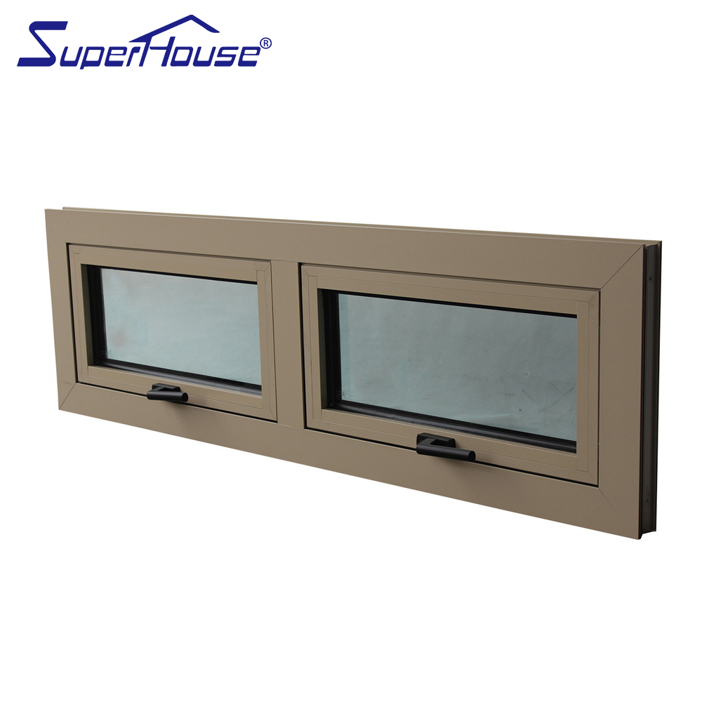 Superhouse Modern Design High Quality Low-E Double Glazed Tempered Glass AU Standard AS2047 Aluminum Awning Window