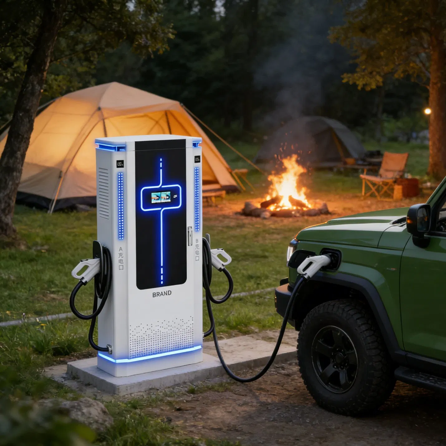 Compact Kiosk EV Charger for Urban Squares Charging Station