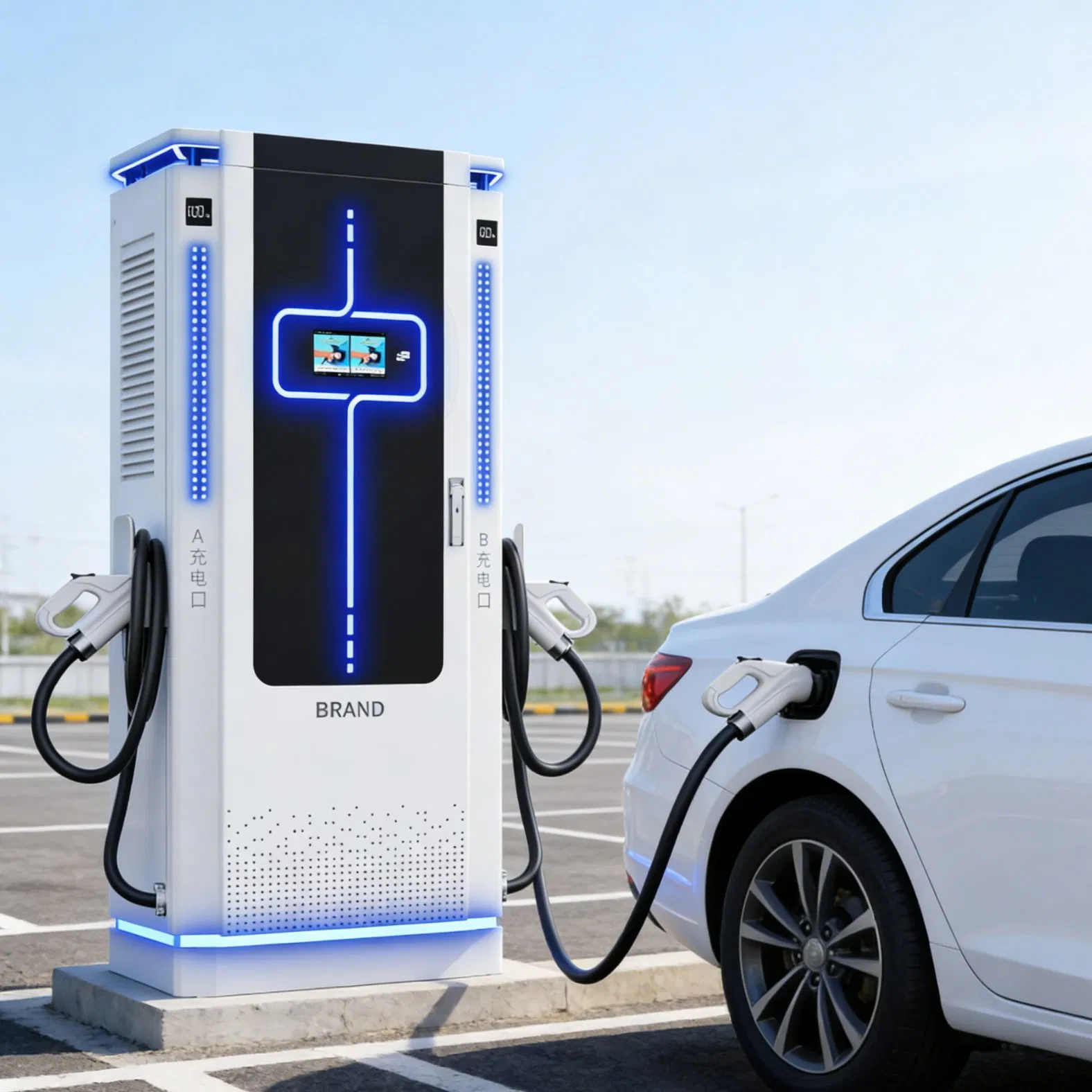 Compact Tower EV Charger for Urban Landmarks Charging Station