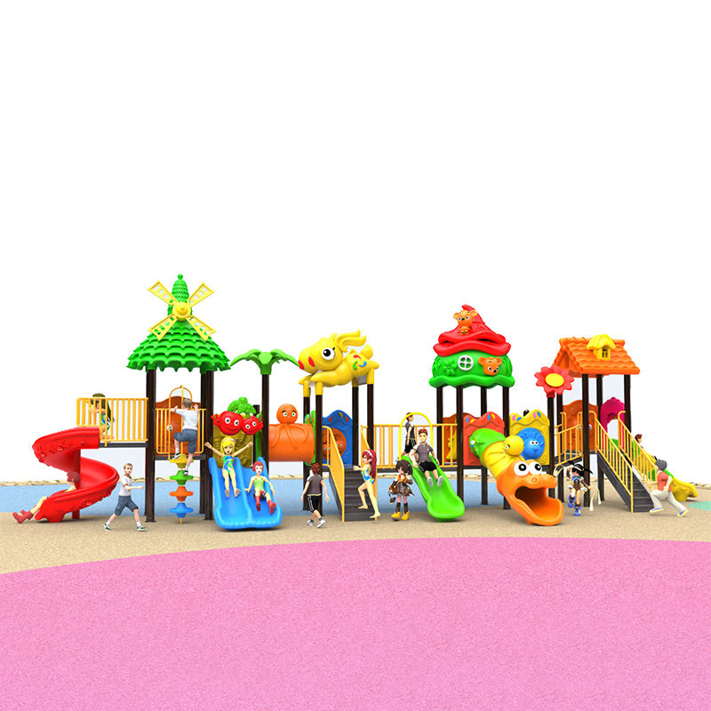 Kids Outdoor Playground with Swing Balance Monkey Bar Play Parts Plastic Slide