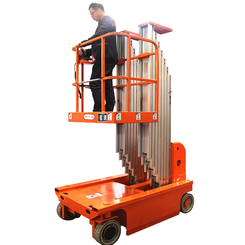 Sagafirst Max Working Height 9.5m-11m High End Self Propelled Hoist Dual Mast Aluminum Hydraulic Construction Lift