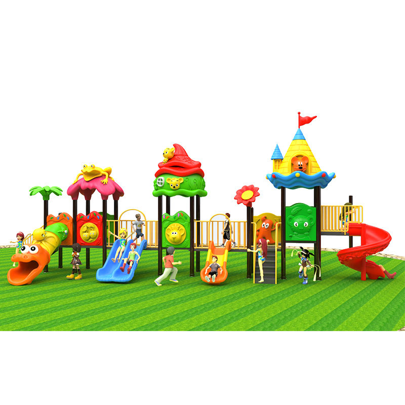 Kids Outdoor Playground with Swing Balance Monkey Bar Play Parts Plastic Slide
