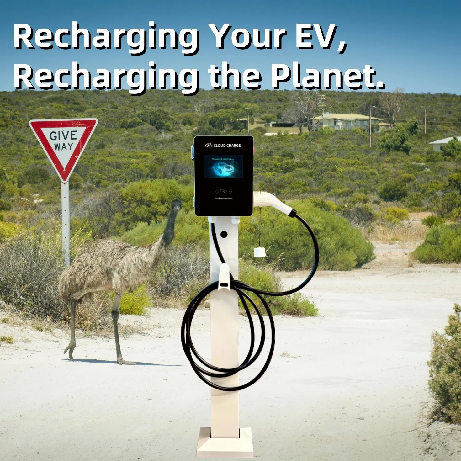 Cloudcharge Advanced Shopping Mall 7kw AC EV Electric Vehicle Car Charger Charge Charging Station