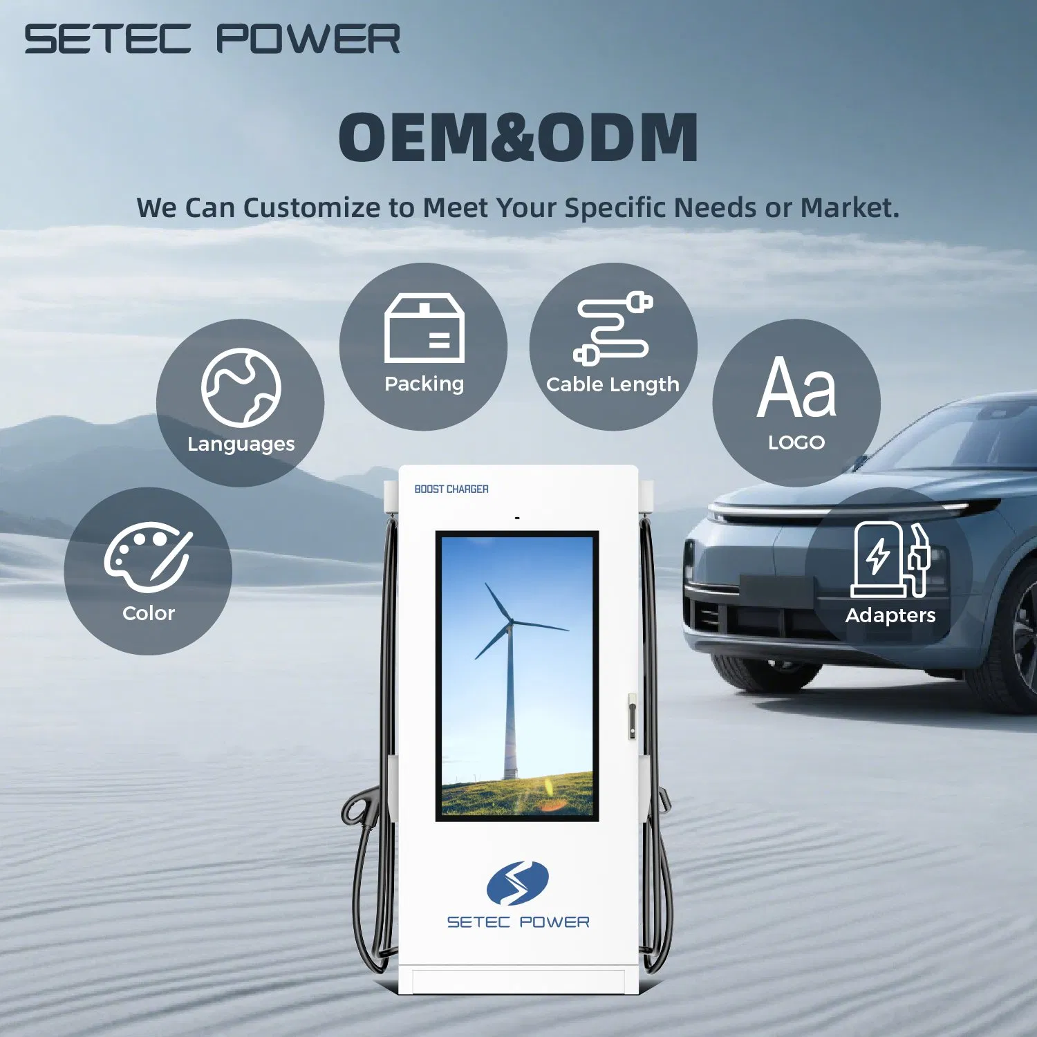 60-500kW Level 3 DC Fast EV Charger Station Smart Advertising Charging Station with OCPP 1.6/2.0, NACS CCS1 CCS2 CHAdeMO Support