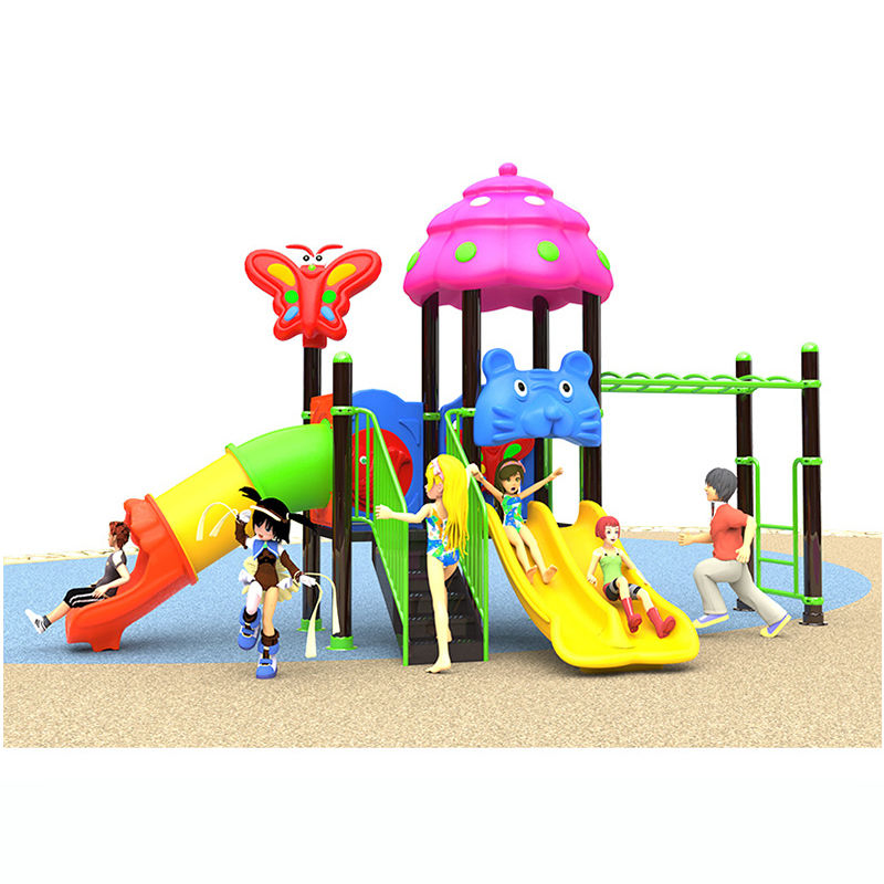 Kids Outdoor Playground with Swing Balance Monkey Bar Play Parts Plastic Slide