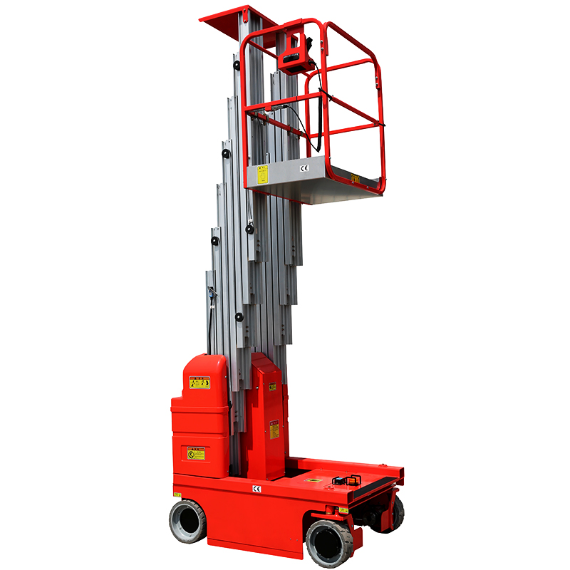 Sagafirst Max Working Height 9.5m-11m High End Self Propelled Hoist Dual Mast Aluminum Hydraulic Construction Lift