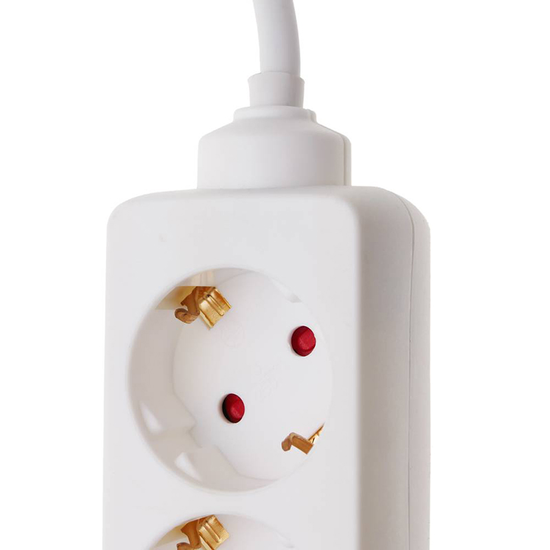 EU PP 3-Way Power Extension Socket with Earth 3-5 Gang Extension Socket