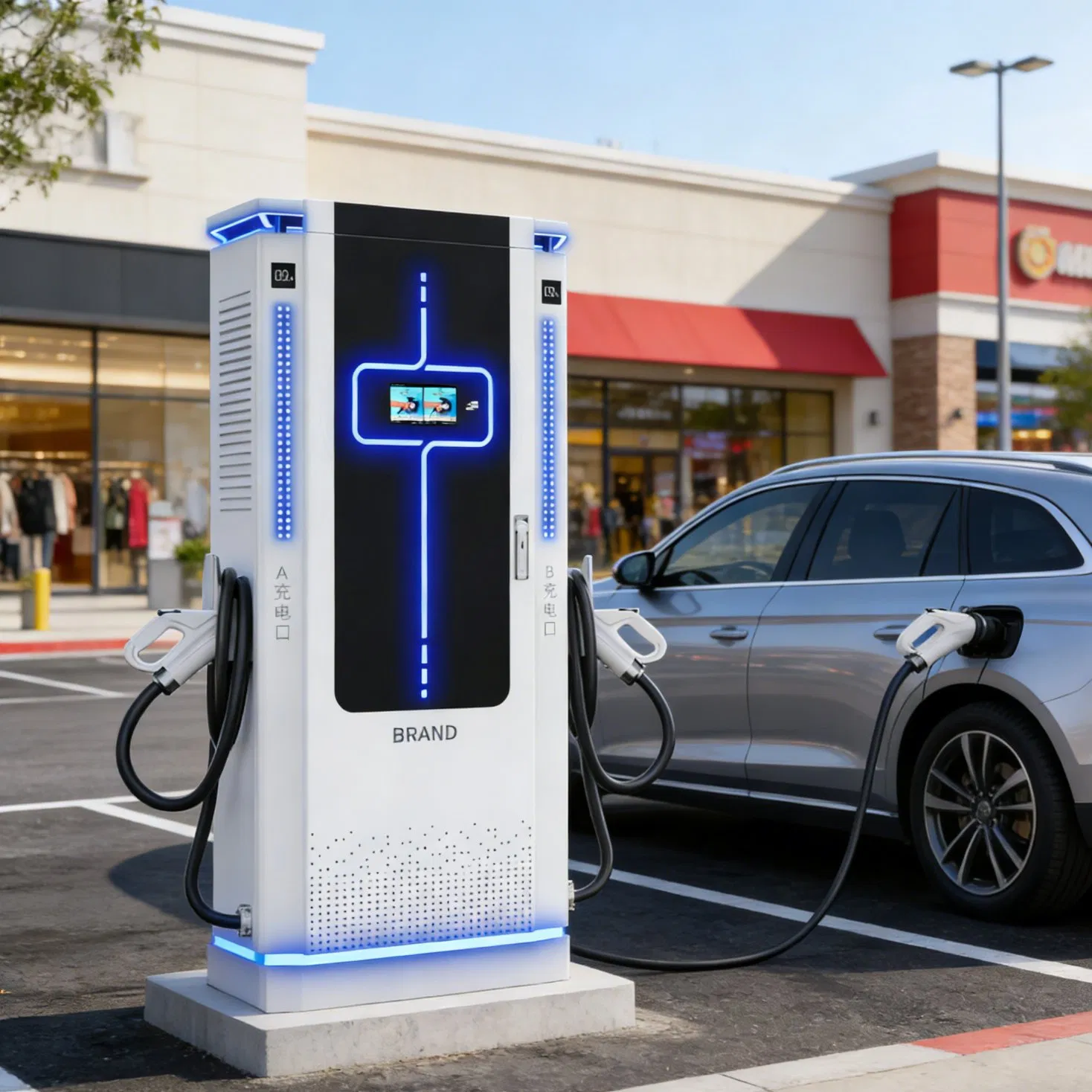 Compact Kiosk EV Charger for Urban Squares Charging Station
