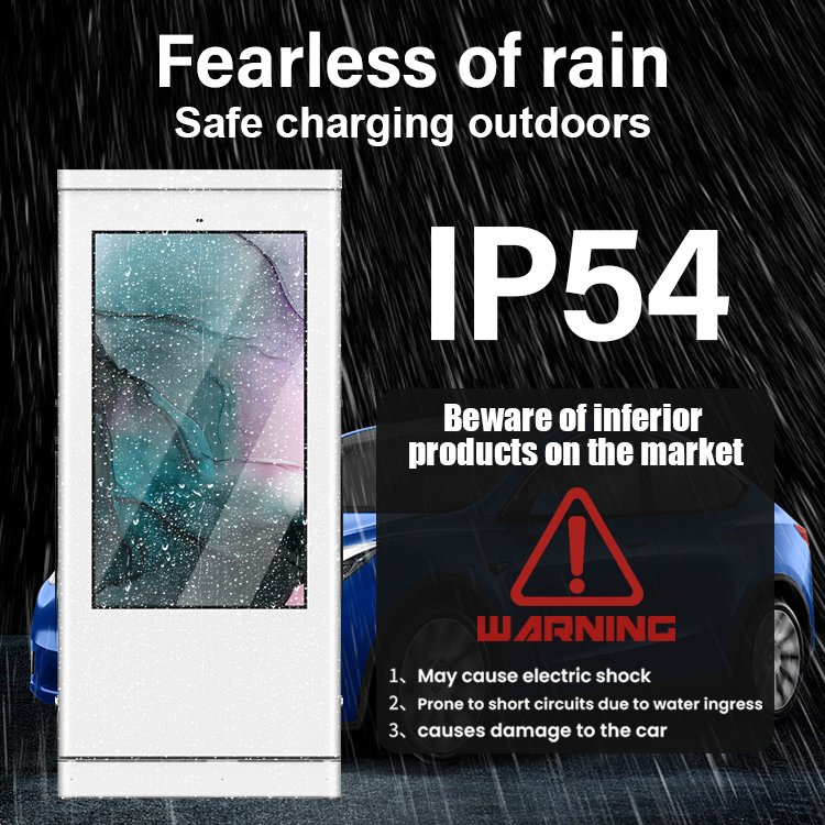 Shopping Mall Commercial EV Charging Station with 55 Inch Big Advertising Screen EV Charging Pile Electric Vehicle Charging Station