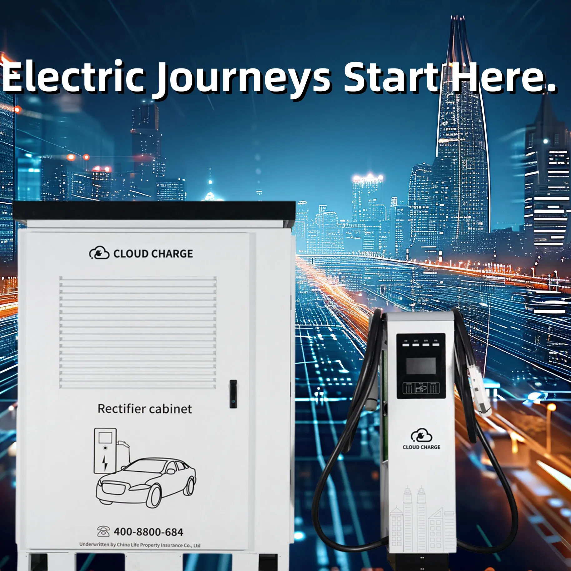 Cloudcharge High Satisfaction Shopping Mall 240kw 320kw 360kw 480kw 600kw DC EV Electric Vehicle Car Split Charger Charge Charging Station