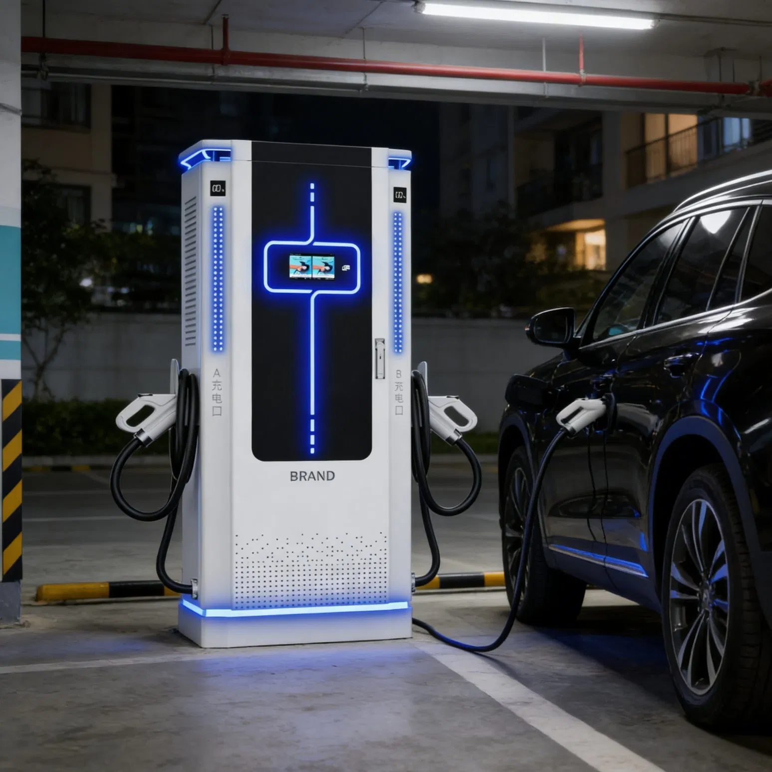 Compact Tower EV Charger for Urban Landmarks Charging Station