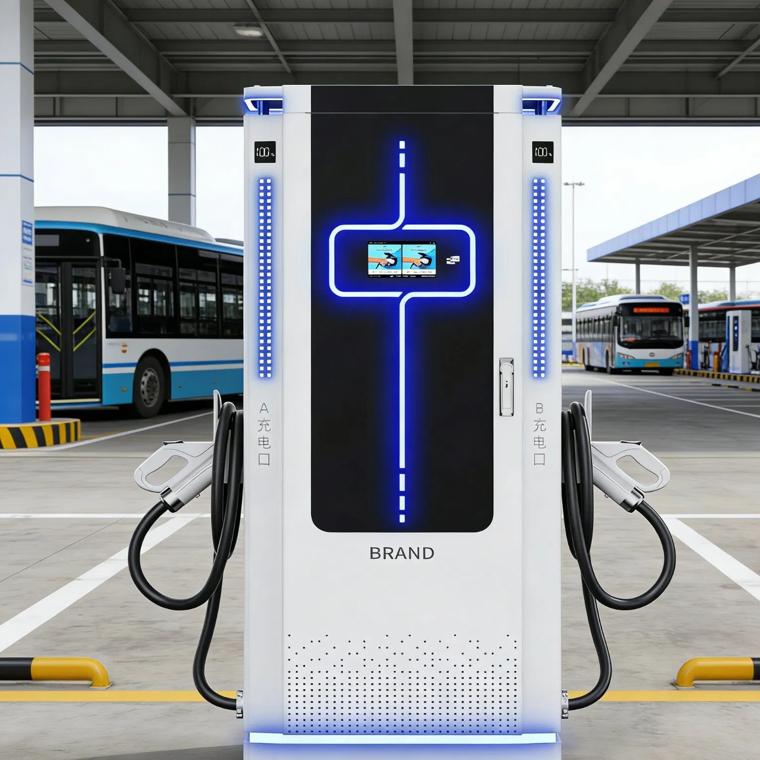 Compact Kiosk EV Charger for Urban Squares Charging Station