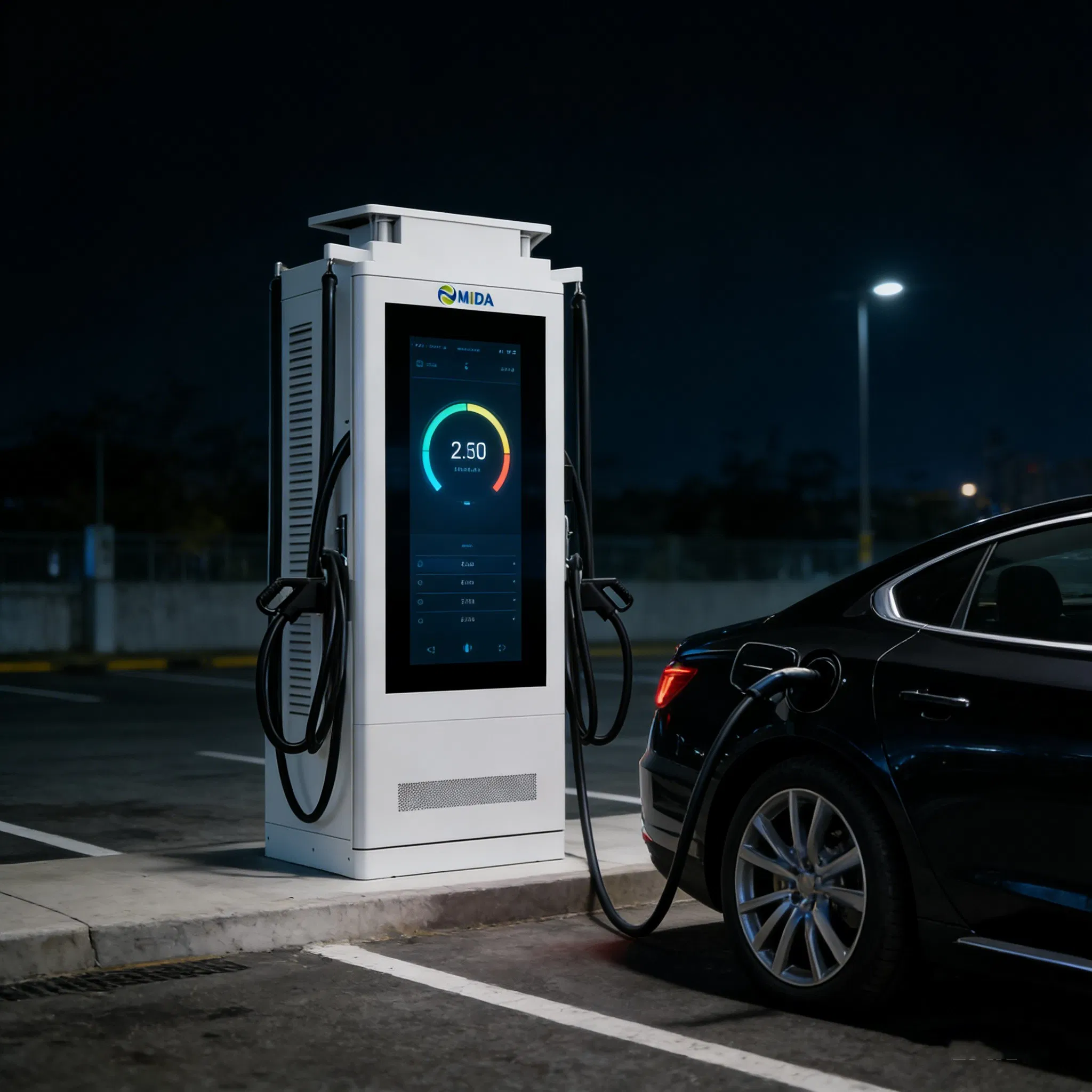 60kw/120kw/180kw CCS1/CCS2 Advertising Screen EV Charging Station Ocpp1.6j/2.0 Commercial Use DC Fast Charger Floor Mounted New