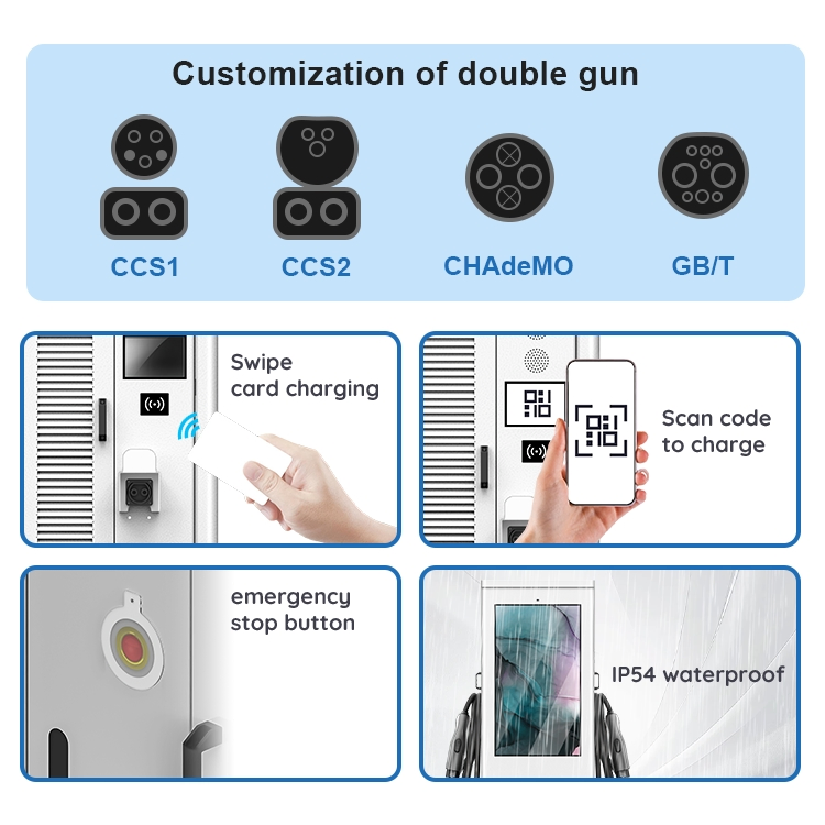 Shopping Mall Commercial EV Charging Station with 55 Inch Big Advertising Screen EV Charging Pile Electric Vehicle Charging Station
