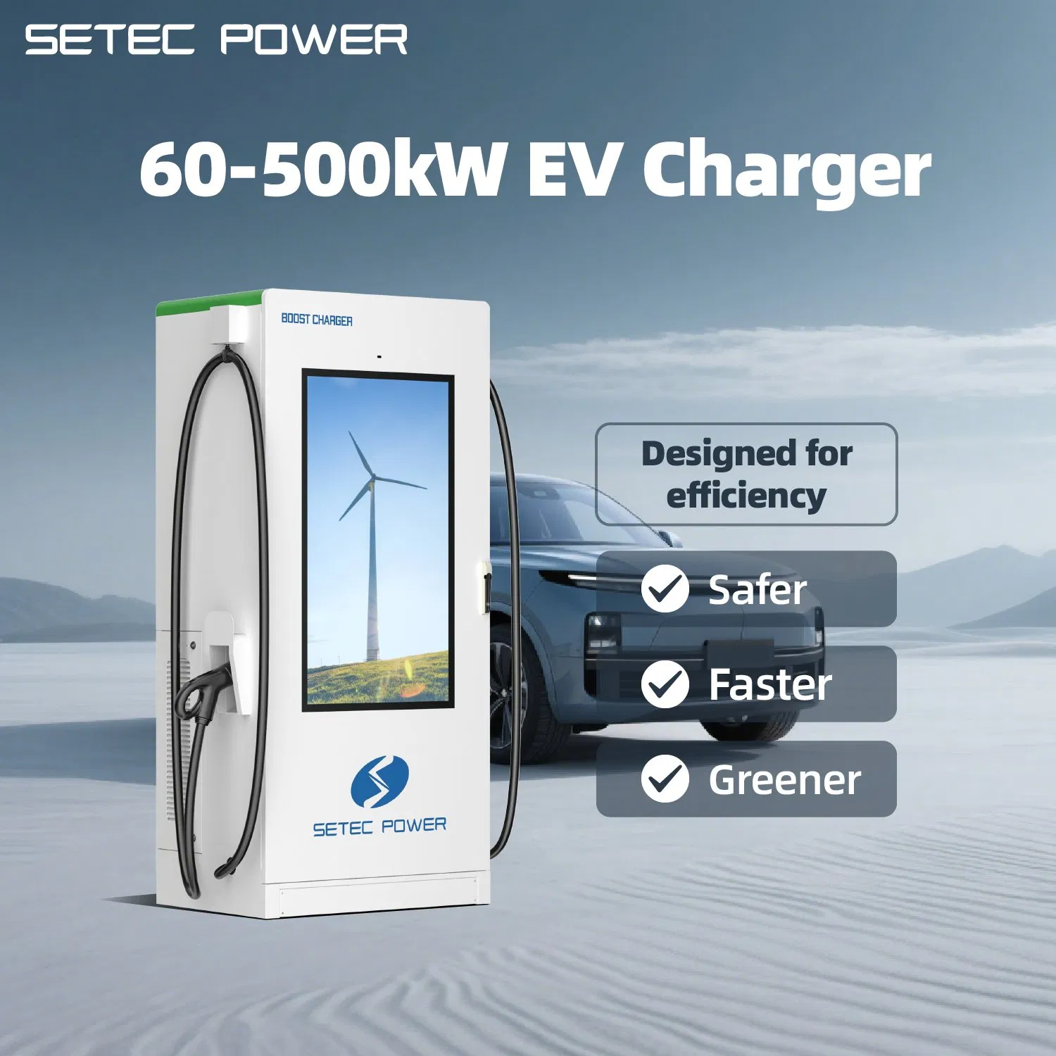 60-500kW Level 3 DC Fast EV Charger Station Smart Advertising Charging Station with OCPP 1.6/2.0, NACS CCS1 CCS2 CHAdeMO Support
