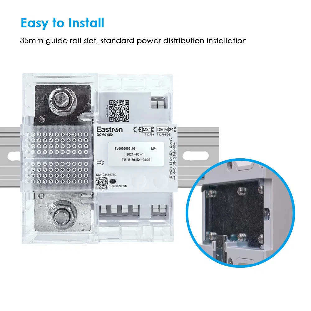 Eastron Dcm6 Series MID Approved RS485 Modbus RTU EV Charging Metering DIN Rail Mounted Smart DC Energy Meter