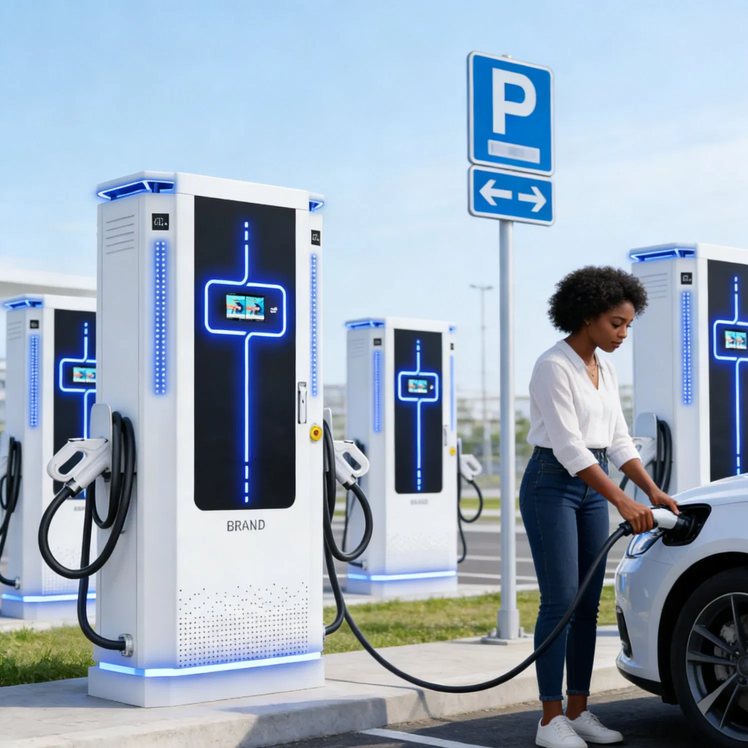 Parking Compatible 80kw DC EV Charger for Swedish Retail with Flat-Pack Design