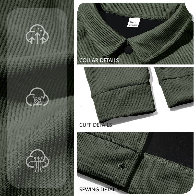Factory Customization Men's Long Sleeve Corduroy Jacket Autumn Casual Sports Single Breasted Coat ODM OEM Wholesale Custom Logo