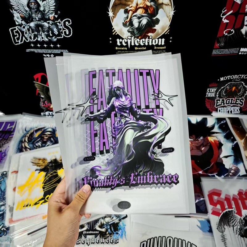 Custom for Heat Transfer Decals Digital T-Shirt PVC Printing Washable Waterproof with Street Designs for Garment Press