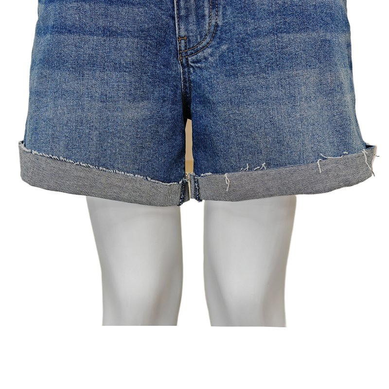 Ladies Unique Design Loose Side Pocket Casual High Waisted Light Blue Women Denim Shorts