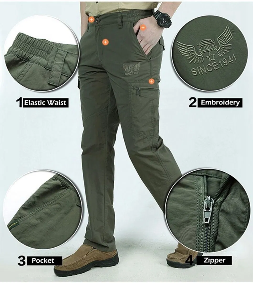Functional Waterproof Anti Abrasion Training Work Pants Quick Dry Tactical Cargo Outdoor Work Hiking Pants for Men Overalls