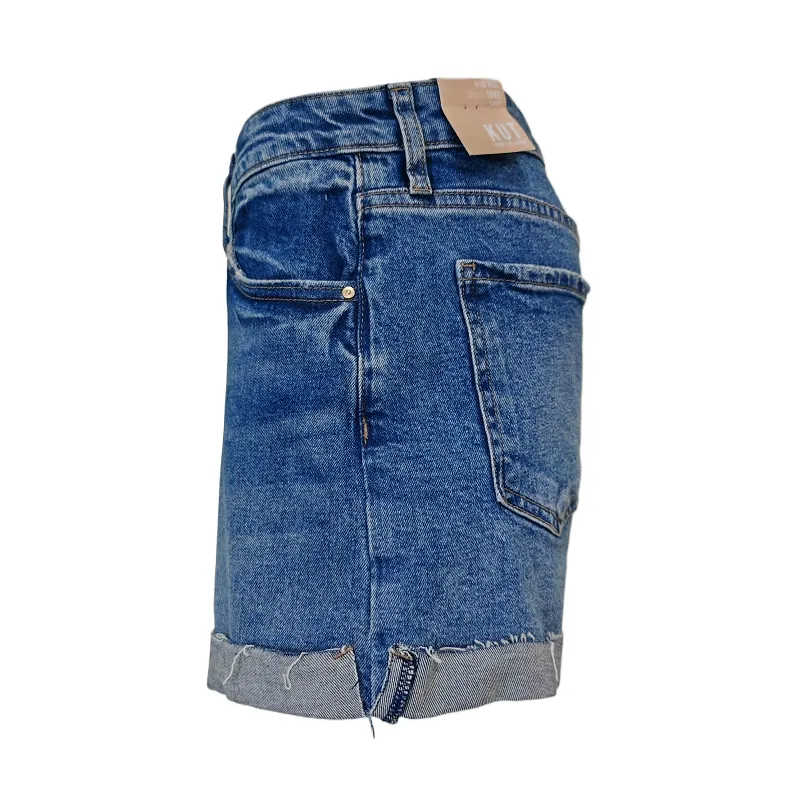 Ladies Unique Design Loose Side Pocket Casual High Waisted Light Blue Women Denim Shorts