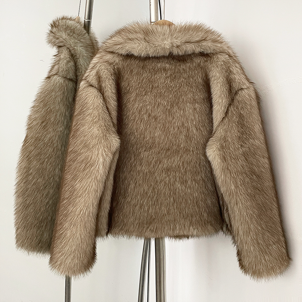 Faux Fox Fur Jacket Detail 7