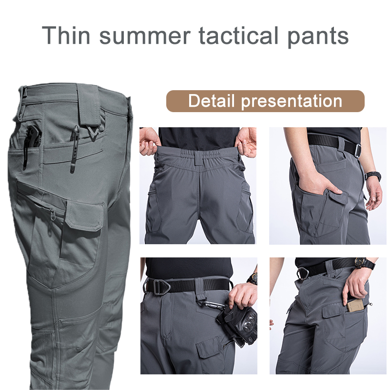 Men's Waterproof Softshell Tactical Sweatpants Casual Winter Cargo Hiking Pants MID Multi-Pockets Thickened Fleece Work Trousers