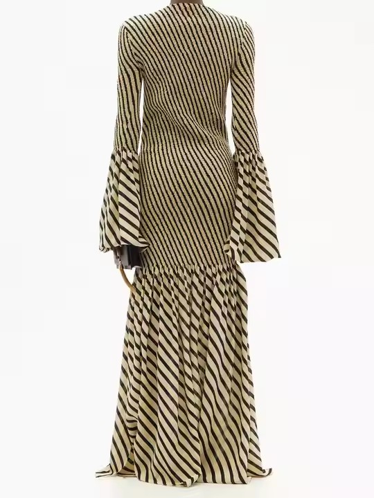 Custom Dress Evening Fashion Wholesale Ladies Girls Dress Elegant Customized Formal Striped Maxi Women Casual Dresses