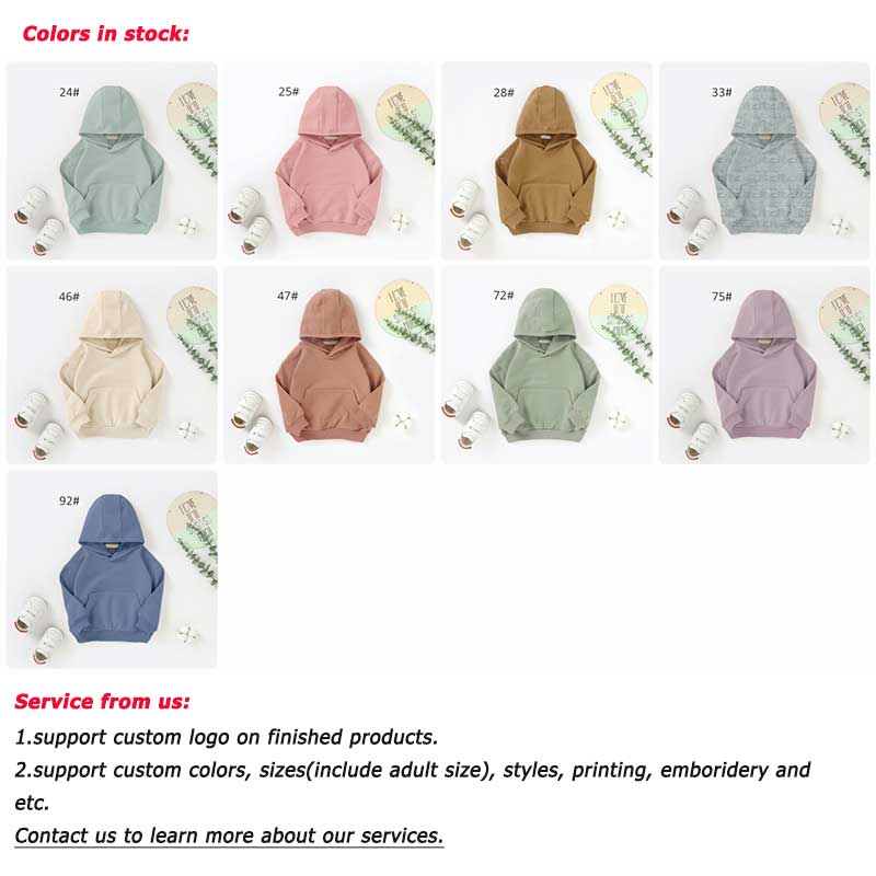Wholesale Long Sleeve Pouch Pocket Unisex Baby Hoodies Sweater Organic Cotton Plain Baby Hoodie Clothing